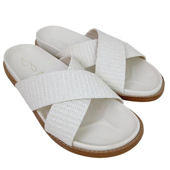 Joie SZ 7.5 Nell White Woven Texture Slide Sandal - Picture 2 of 7